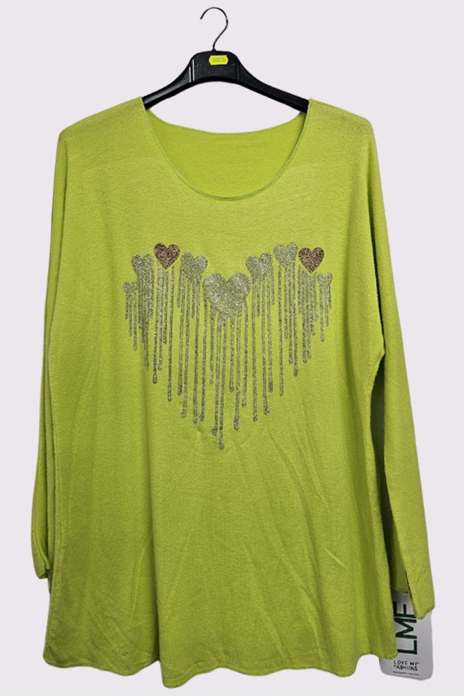 Diamante Heart Pattern Top