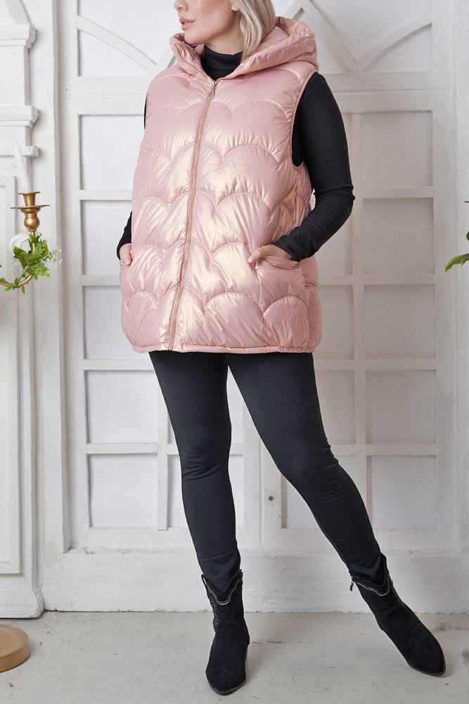 Plain Quilted Zip Up Padded Gilet