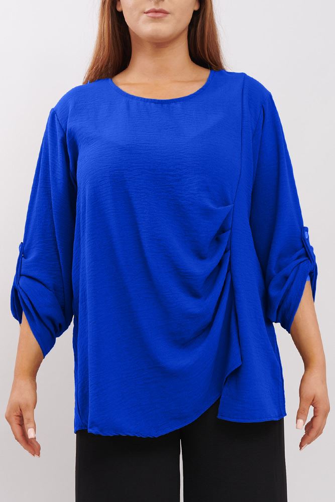 Plain Ruffle Front Top