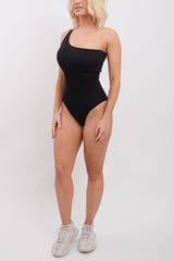 Plain Ribbed Padded Nylon Bodysuit