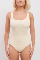 Plain Seamless Ribbed Bodysuit