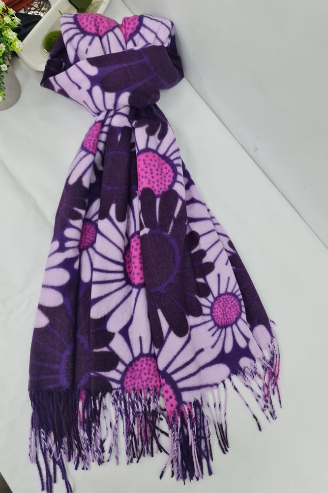 Sunflower Print Tassel Scarves