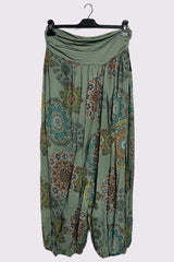 Multi Mandala Print Baggy Harem Style Trousers