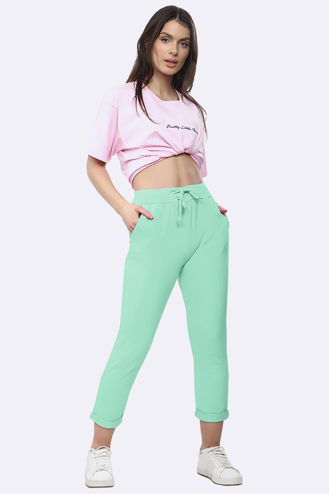 Lily-rose Italian Plain Drawstring Pocket Trousers