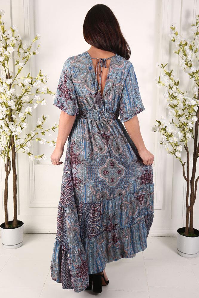 Paisley Print Short Sleeve Dress