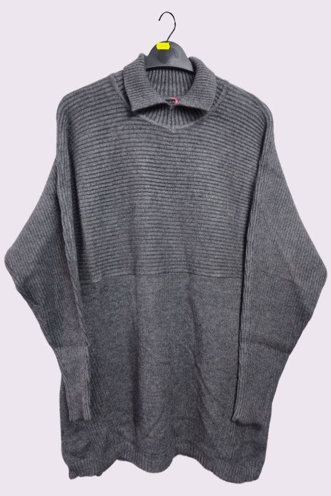 Plain Ribbed Collar Jumper