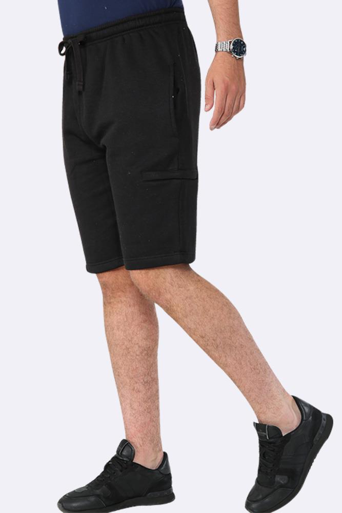 Men Drawcord Side Zipper Plain Shorts