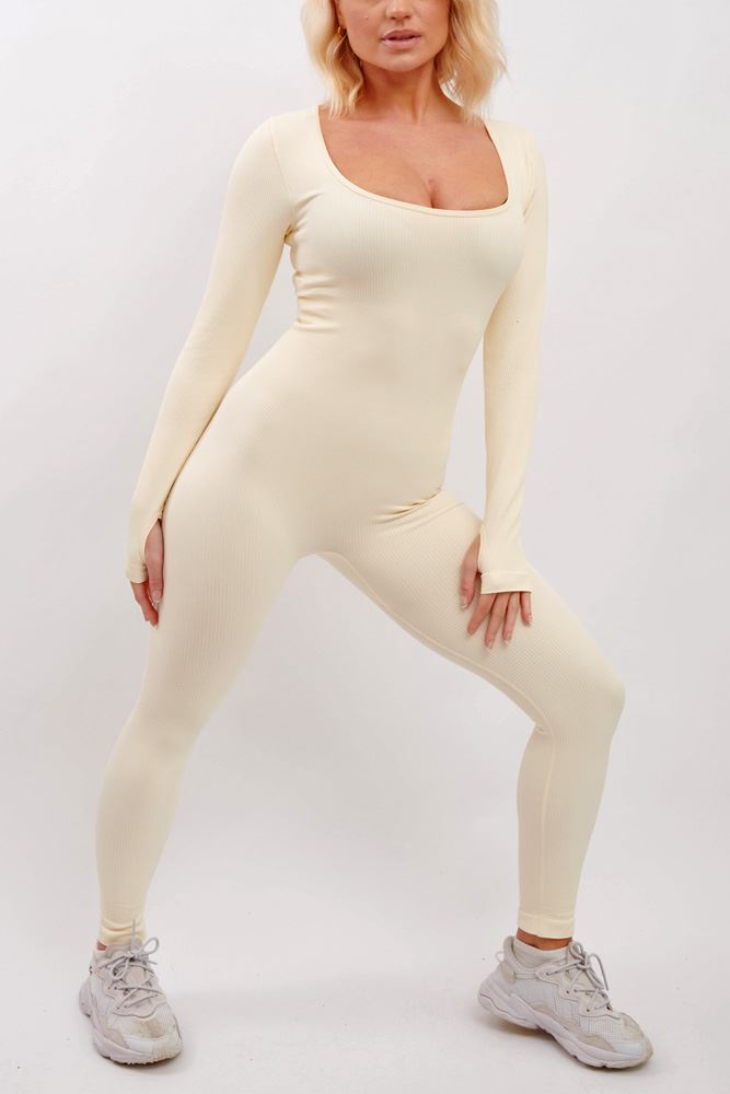 Ribbed Seamless Nylon Jumpsuit