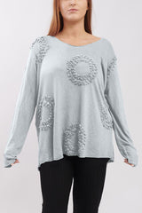 Circle Applique Cotton Top