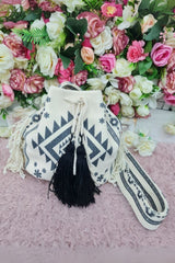 Multi Color Print Tassel Shoulder Bag