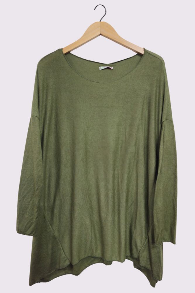 Oversized Soft Feel Slight Dip Hem Top