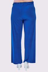 Plain Elasticated Waistband Wide Leg Trousers