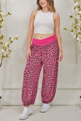 Leopard Print Viscose Harem Pant