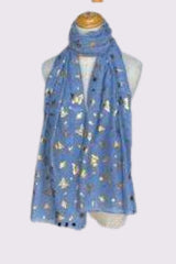 Foil Butterfly Pattern Scarves