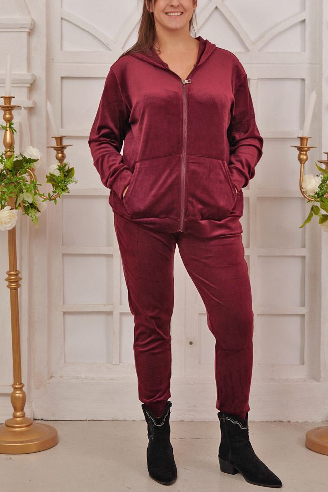 Plain Zip Up Hooded Co-Ord Loungewear