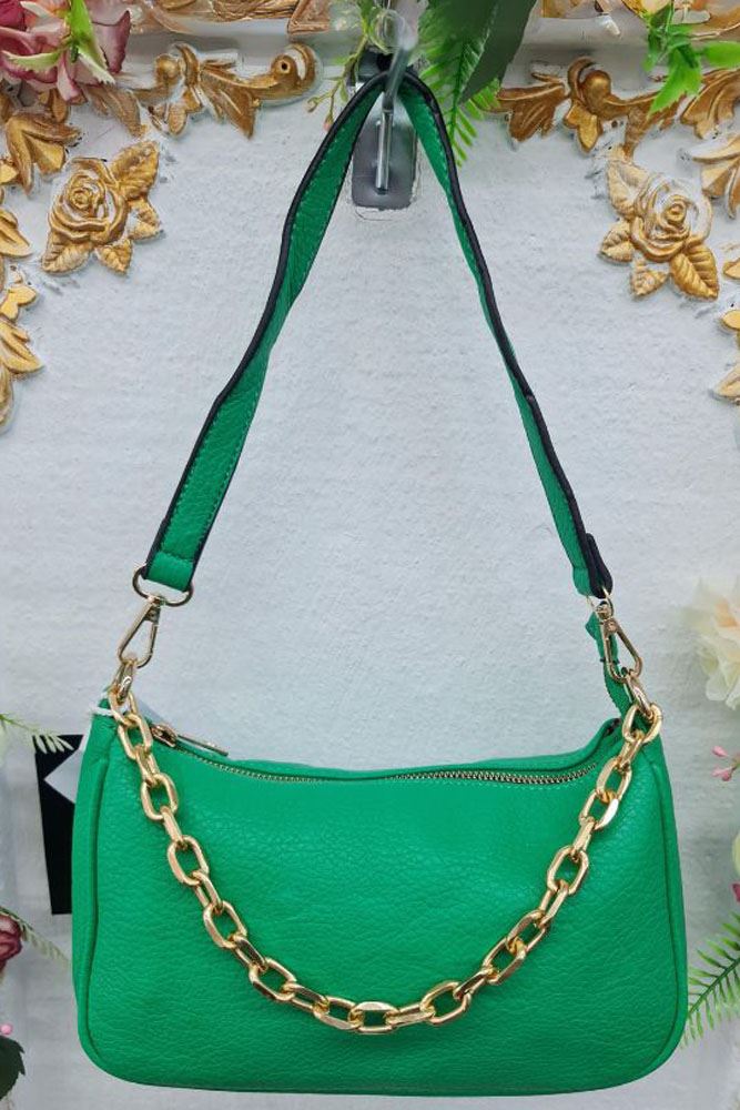 Leather Crescent Chain Bag