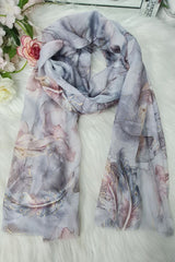 Foil Feather Print Scarves