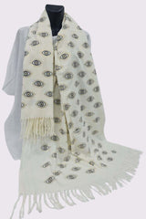 Eye Pattern Soft Feel Tassel Scarves