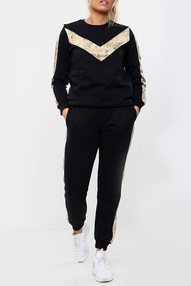 Snake Print Side Panel Loungwear Tracksuit