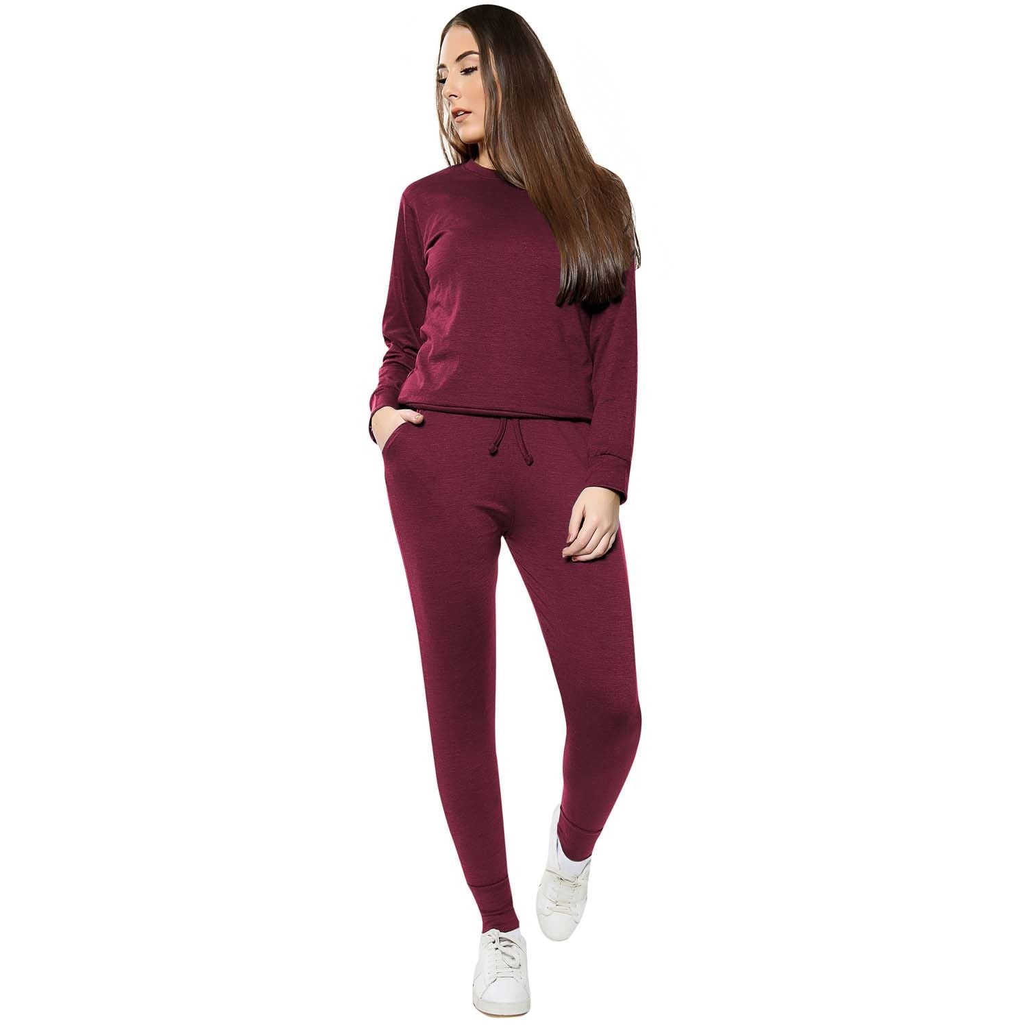 Plain Crop Top Loungwear Tracksuit