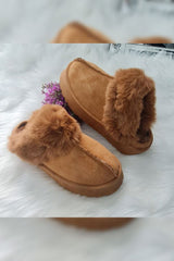 Faux Fur Mule Platform Fluffy Shoes