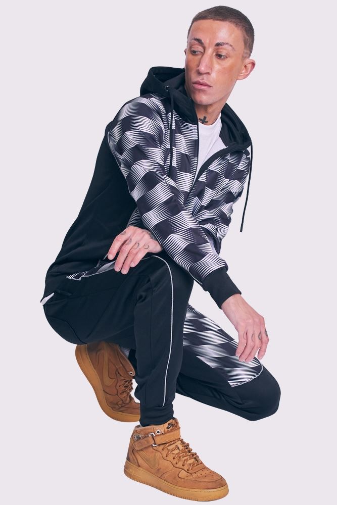 Check Print Zip Through Tracksuit