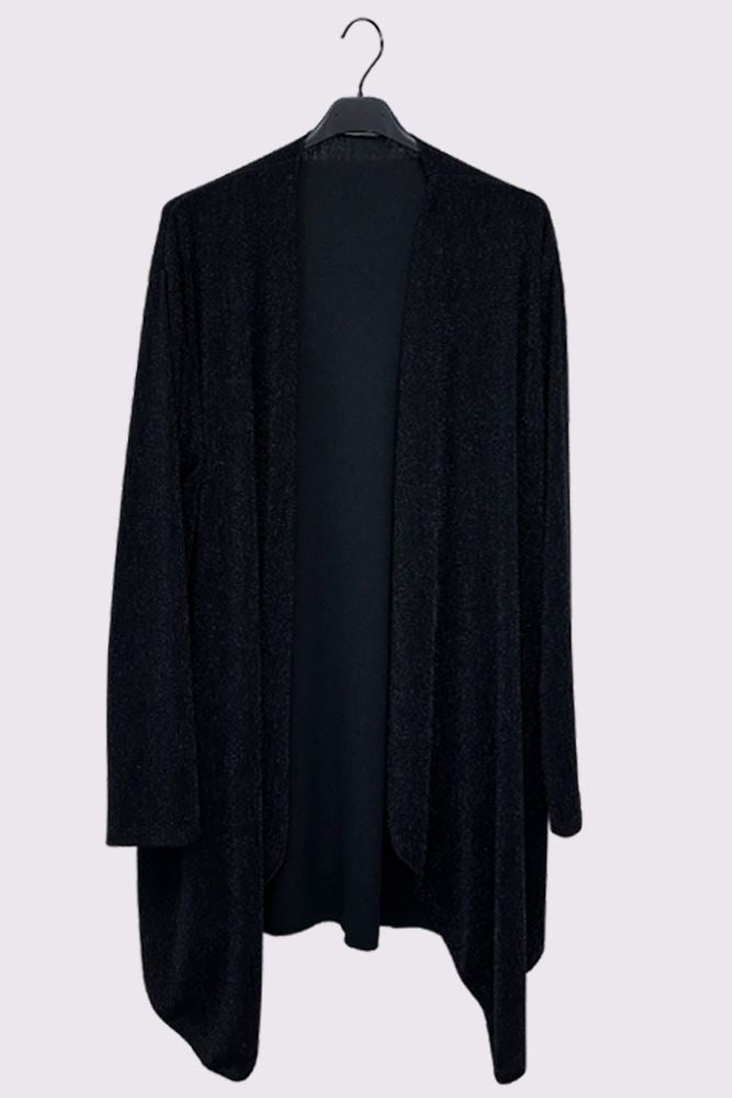 Lurex Pattern Waterfall Oversized Cardigan