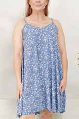 Floral Print Flared Viscose Dress