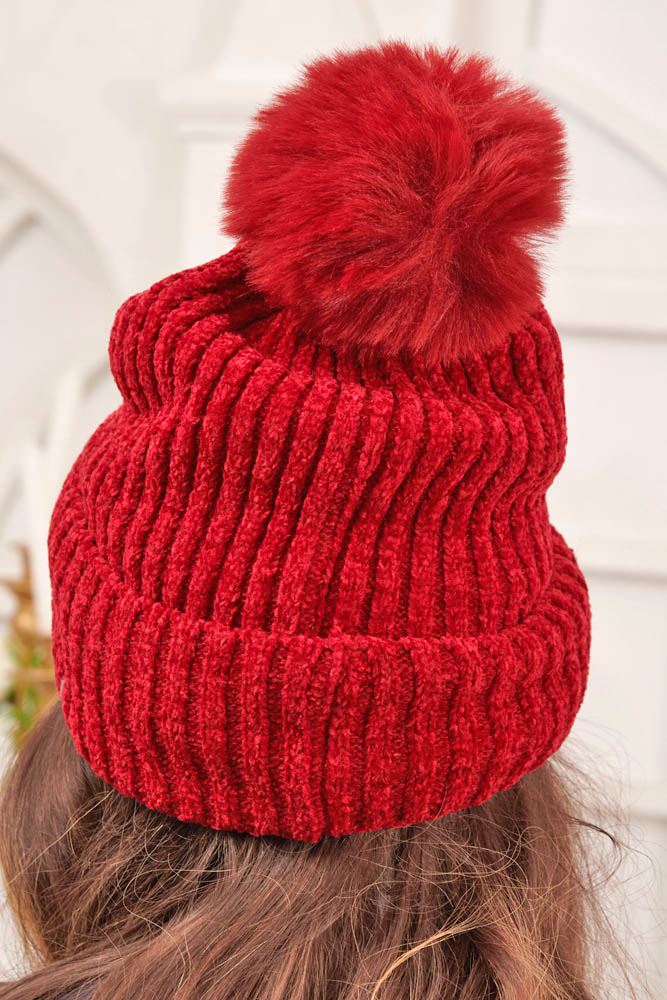 Cable Knit Soft Feel Pom Pom Beanie Hat