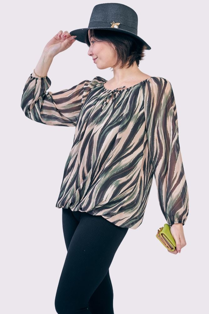 Zebra Print Oversized Tunic Top