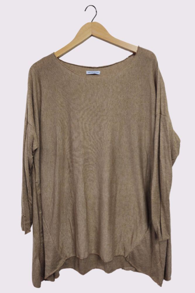 Oversized Soft Feel Slight Dip Hem Top