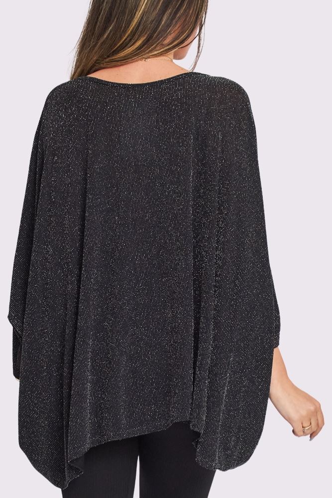 Glitter Oversized Batwing Top