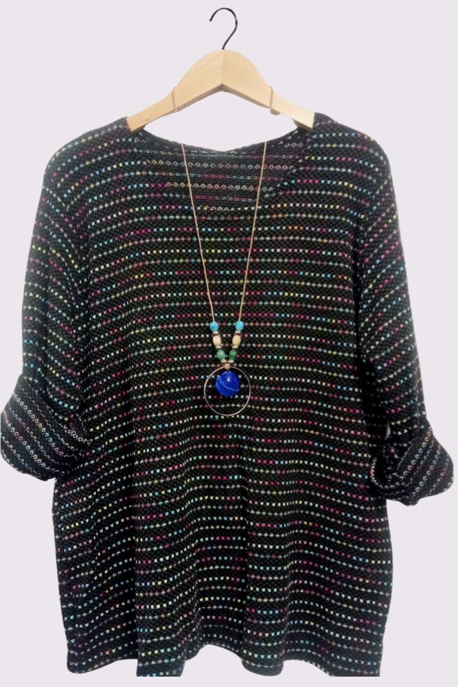 Multi-Colour Stripe Tunic Top