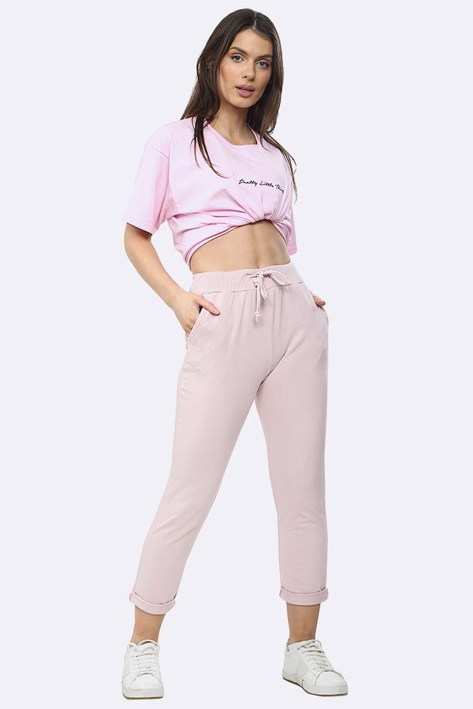 Lily-rose Italian Plain Drawstring Pocket Trousers