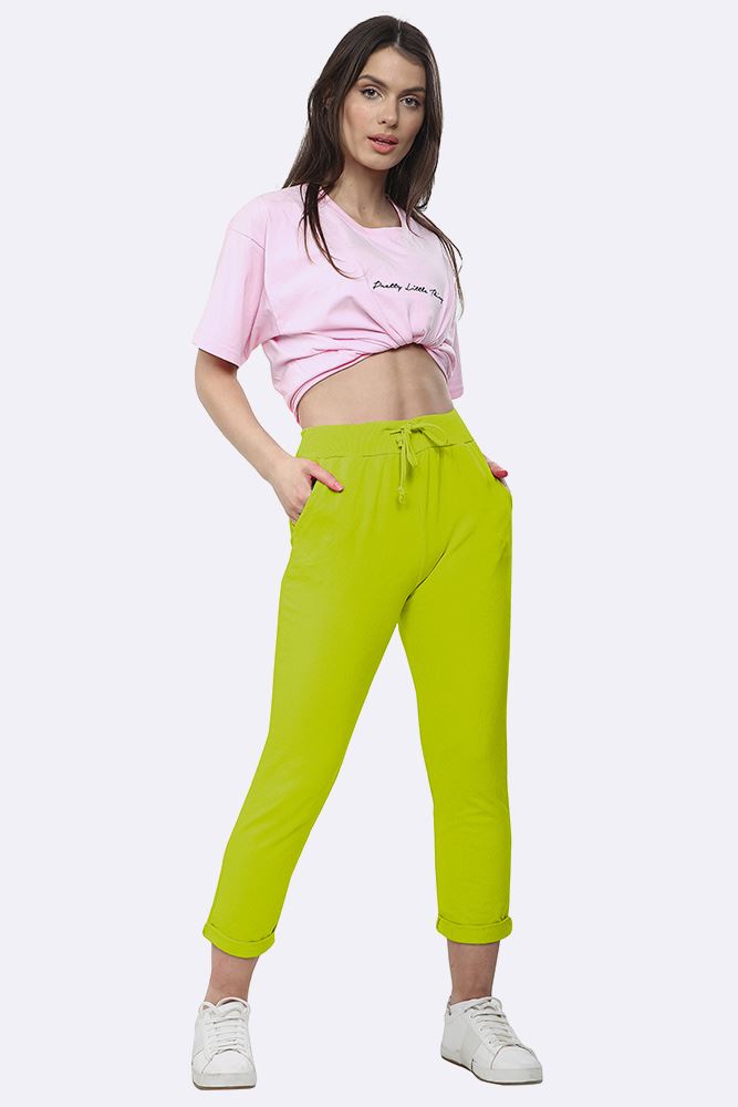 Lily-rose Italian Plain Drawstring Pocket Trousers