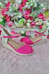 Thread Fastening Wedge Heel Leather Strap Sandal