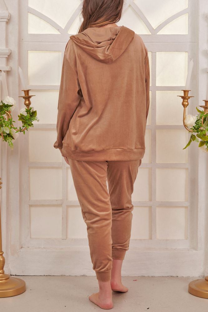 Plain Zip Up Hooded Co-Ord Loungewear