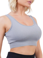 Plain Seamless Ribbed Gym Bra