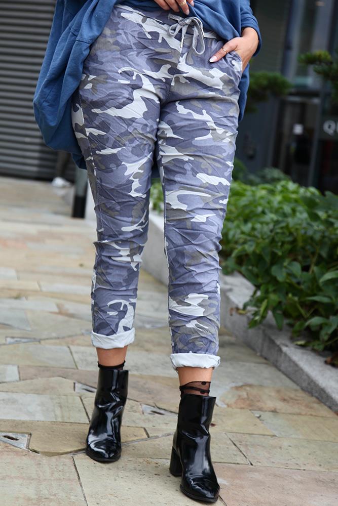 Camouflage Glitter Drawstring Trouser