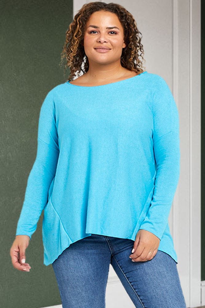 Oversized Soft Feel Slight Dip Hem Top