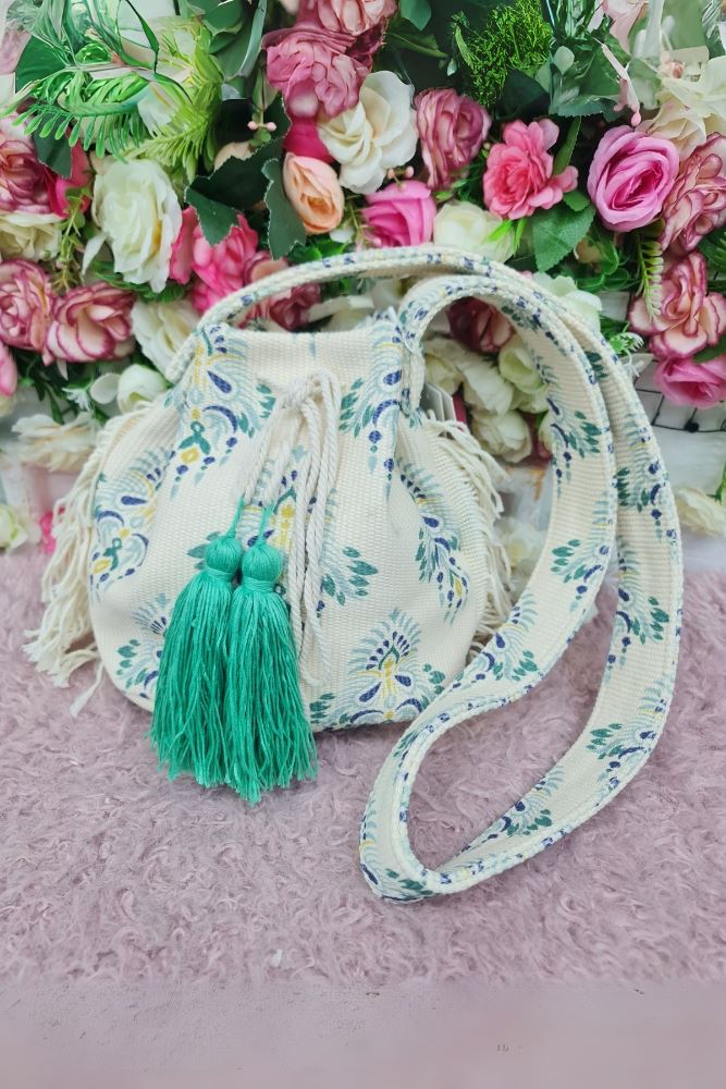 Multi Color Print Tassel Shoulder Bag