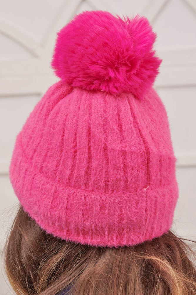 Cable Knit Soft Feel Pom Pom Nylon Hat