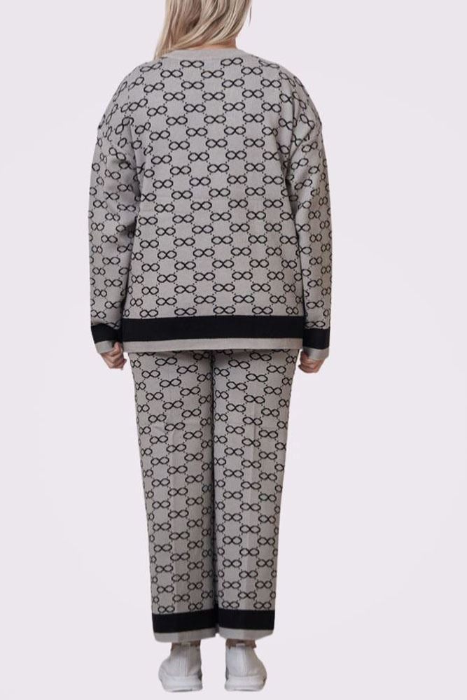 Jacquard Pattern Knitted Soft Feel Co-Ord Set