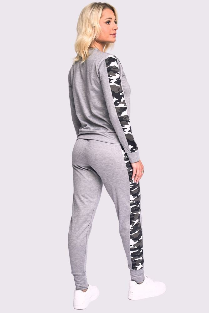 Camouflage Print Side Panel Loungwear Tracksuit