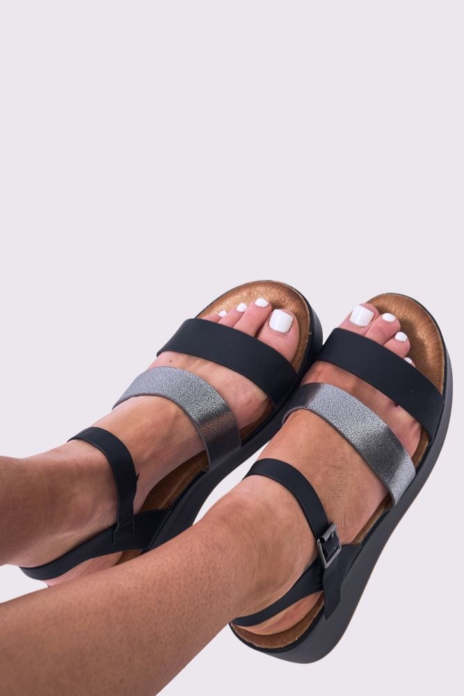 Foil Buckle Strap Sandal