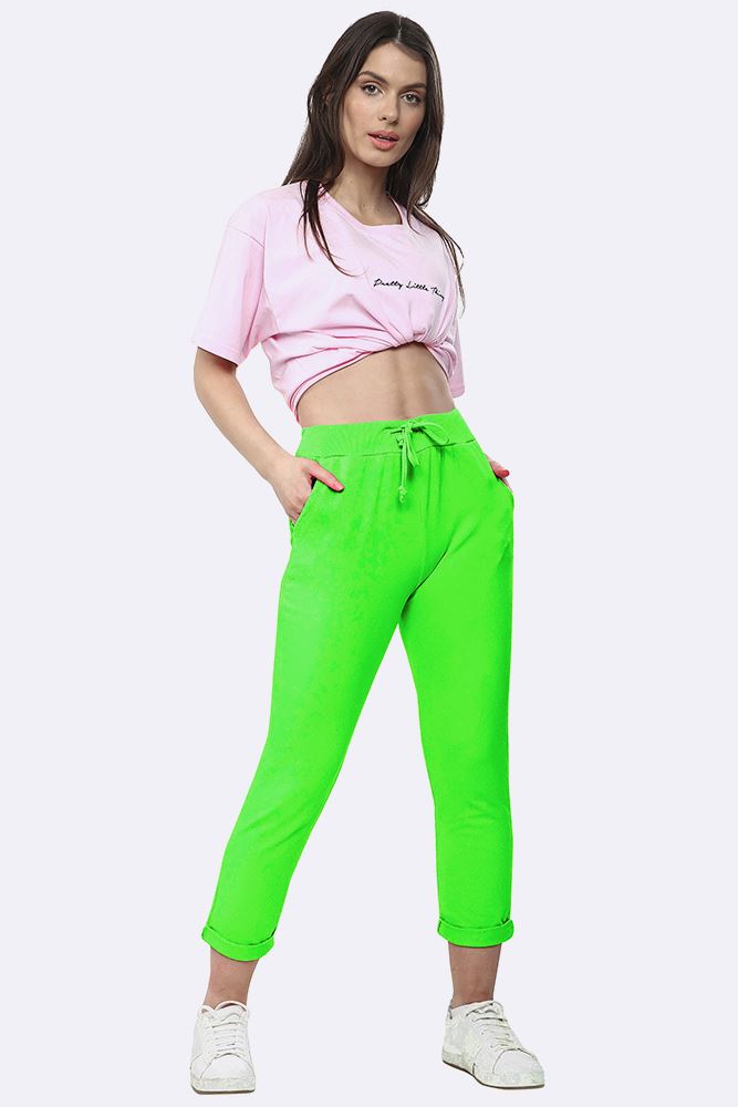 Lily-rose Italian Plain Drawstring Pocket Trousers