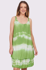 Tie-Dye Patterned Layered Dress
