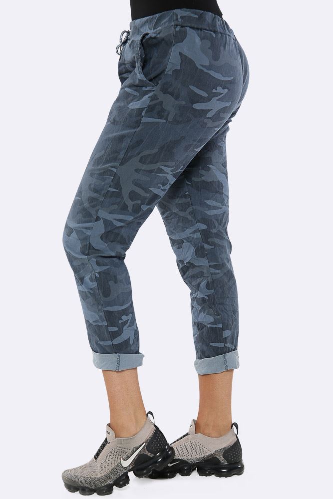 Camouflage Glitter Drawstring Trouser