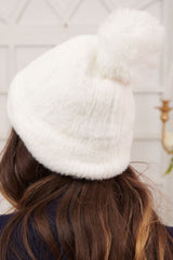 Beanie Soft Four PomPom Knit Acrylic Hat