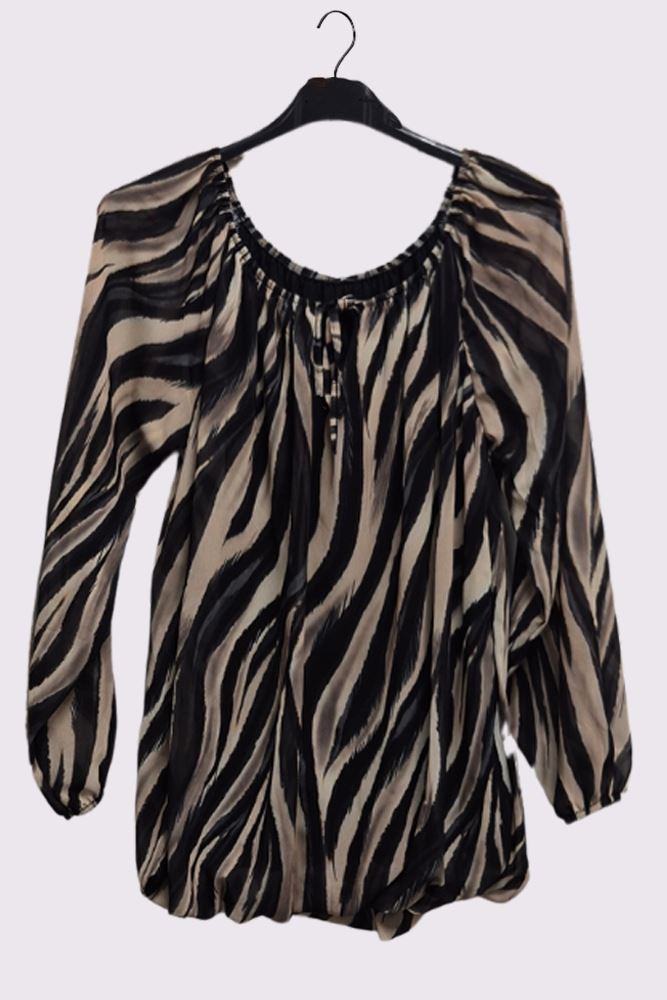 Zebra Print Oversized Tunic Top